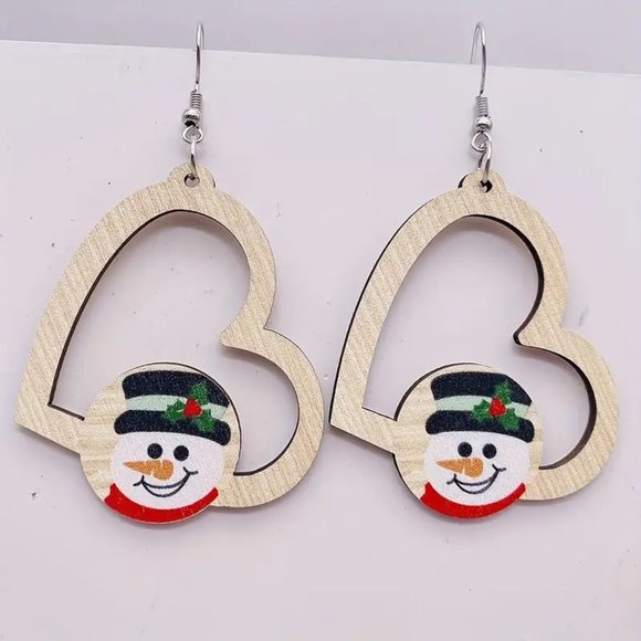 3/$12~Christmas Snowman Earrings - Picture 1 of 1